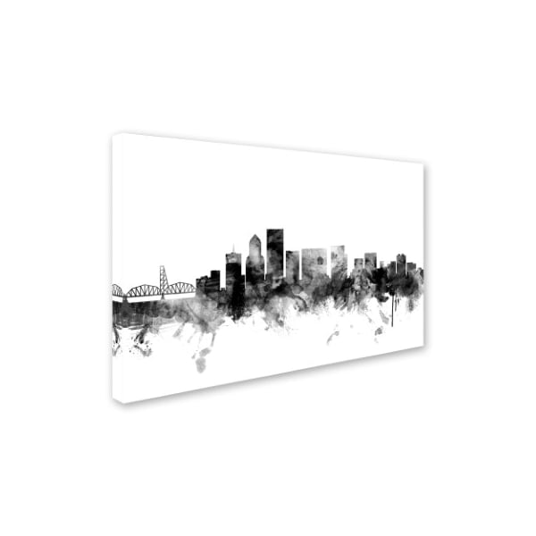 Michael Tompsett 'Portland Oregon Skyline B&W' Canvas Art,16x24